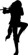 flute player silhouette drawing