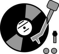 vinyl record on a turntable drawing