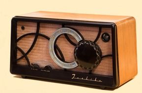 old wooden radio