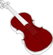 graphic image of a red violin