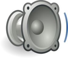 painted gray speaker with sound