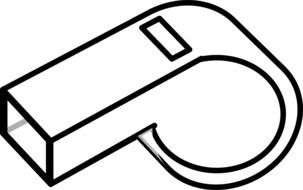 black and white graphic image of a whistle