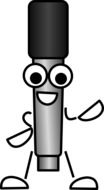 funny microphone with eyes and arms and legs