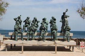 sculpture of a musical group in Spain