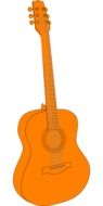 Orange wooden acoustic guitar drawing