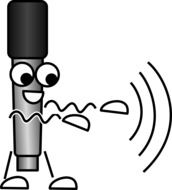 microphone like a living character