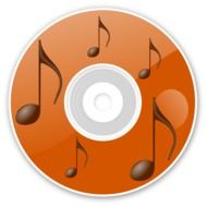 clipart,music disc with painted notes on it
