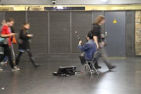 street musicians in the subway