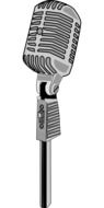 black and white microphone