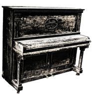 graphic image of an old piano