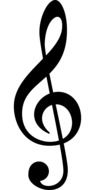 treble clef on a white background