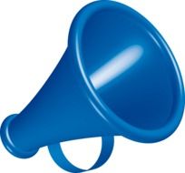 megaphone blue instrument drawing