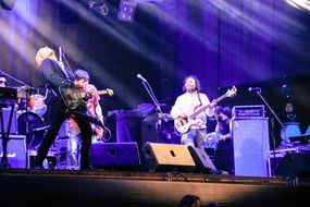 concert, rock musicians on scene, peru, chimbote