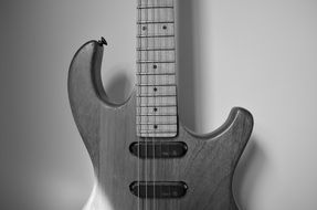 old guitar in black and white background