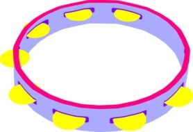 bright blue-yellow tambourine drawing