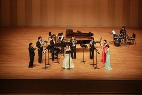 ensemble on a stage