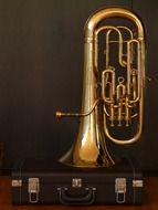 euphonium on a black background