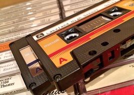 two retro audio cassettes