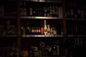 bottles on store shelves