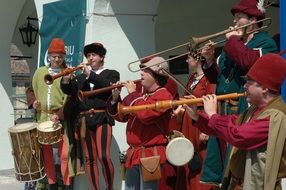 musical group in medieval costumes