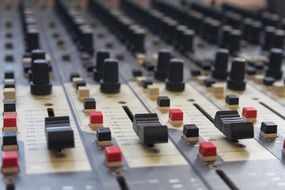 professional mixing desk close-up