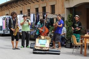 street musicians performing on the street