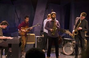 jazz combo as an ensemble on stage