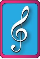 treble clef on the blue background