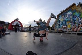 break dance on the street dance floor