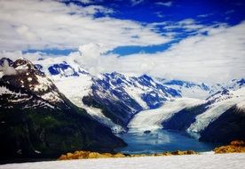 panorama of picturesque fjords in alaska