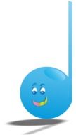 blue smiling note sign