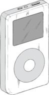 drawn apple audio player