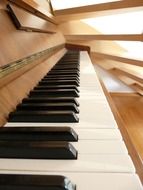 Wooden piano keyboard