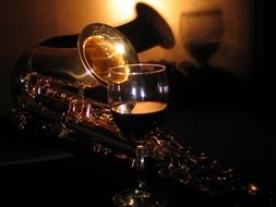 saxophone music and wine