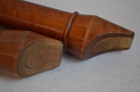 a cut on a wooden flute