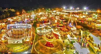 Night photography of Lighting amusement park