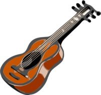 Drawing of acoustic stringed guitar