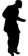 black silhouette of a dancing adult man