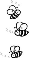 bees flying drawing