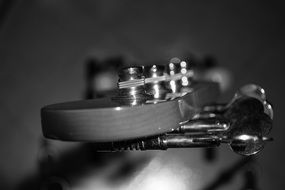 Side view of a bass guitar