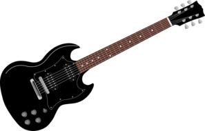 Black electric guitar clipart