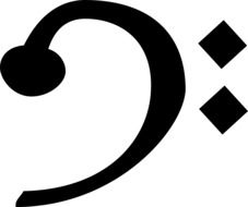 bass clef in graphic image