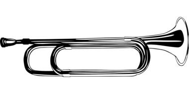 Black and white bugle clipart