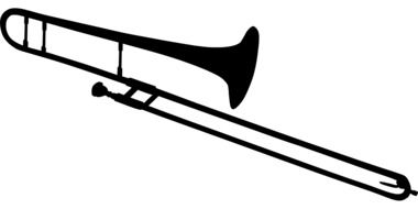 painted black trombone