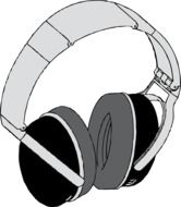 grey headphones drawing