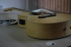 vintage yellow electric guitar