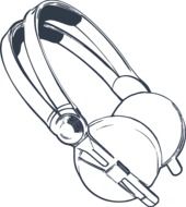Drawing of the headphones clipart