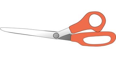 scissors with orange handles
