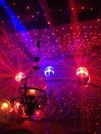 colored lights in night club