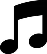 Drawing of black thick musical notes
